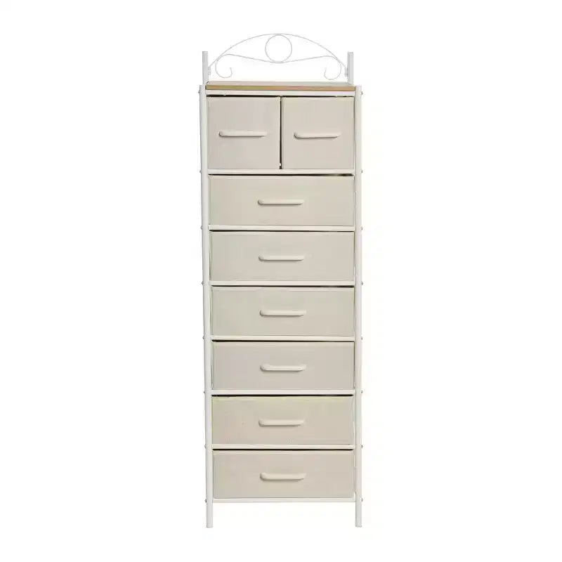 Comodino a 8 cassetti, nero/marrone/bianco/rovere/noce/multicolore, montaggio da 1 persona