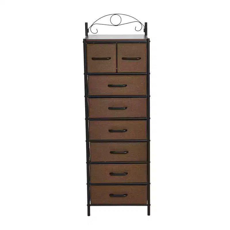 Comodino a 8 cassetti, nero/marrone/bianco/rovere/noce/multicolore, montaggio da 1 persona