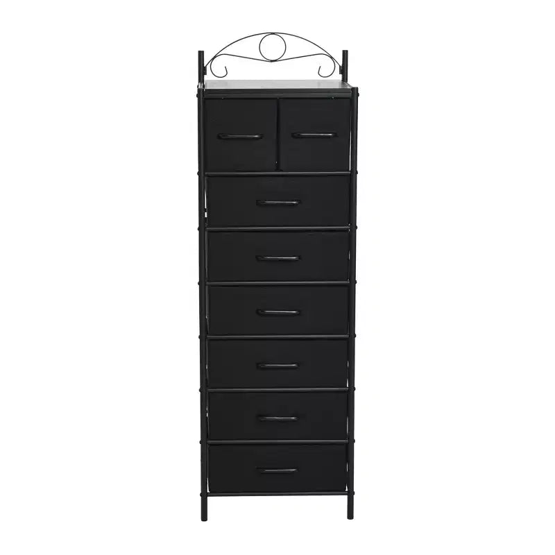 Comodino a 8 cassetti, nero/marrone/bianco/rovere/noce/multicolore, montaggio da 1 persona