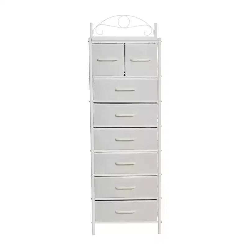 Comodino a 8 cassetti, nero/marrone/bianco/rovere/noce/multicolore, montaggio da 1 persona