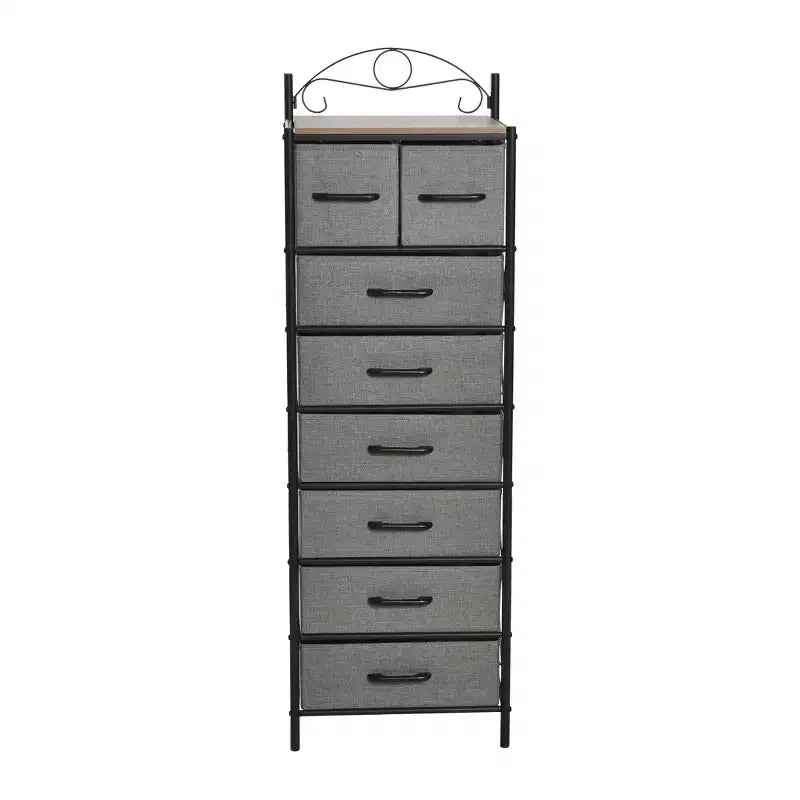 Comodino a 8 cassetti, nero/marrone/bianco/rovere/noce/multicolore, montaggio da 1 persona