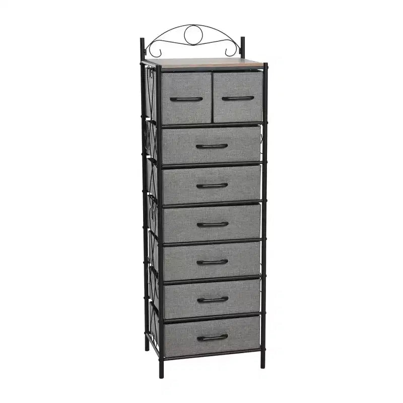 Comodino a 8 cassetti, nero/marrone/bianco/rovere/noce/multicolore, montaggio da 1 persona