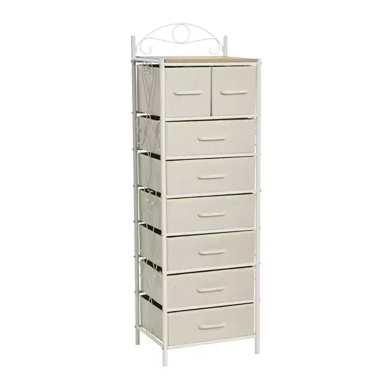 Comodino a 8 cassetti, nero/marrone/bianco/rovere/noce/multicolore, montaggio da 1 persona