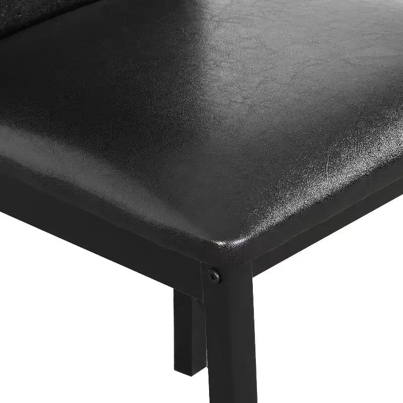 Set da pranzo 5 pezzi in simil marmo bianco e nero, 4 posti