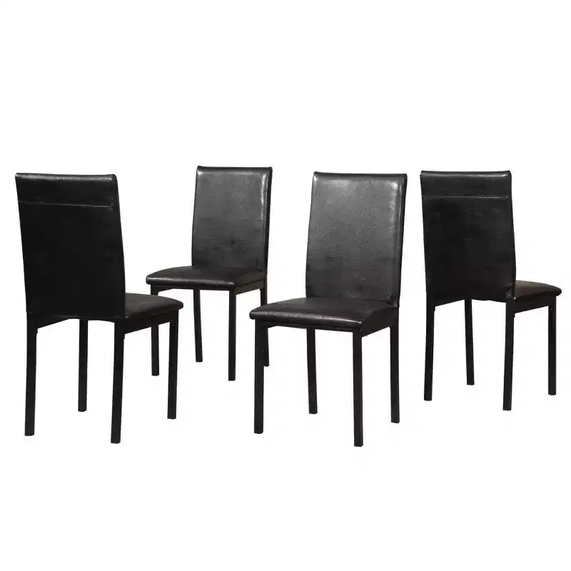 Set da pranzo 5 pezzi in simil marmo bianco e nero, 4 posti