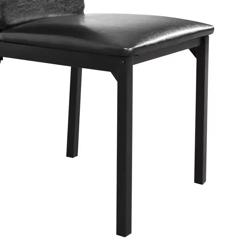Set da pranzo 5 pezzi in simil marmo bianco e nero, 4 posti