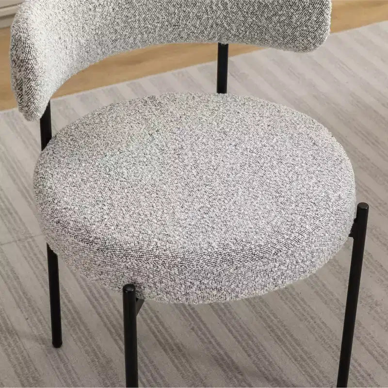 Set da pranzo rotondo di 5 pezzi, Grigio/Bianco, 4 posti a sedere
