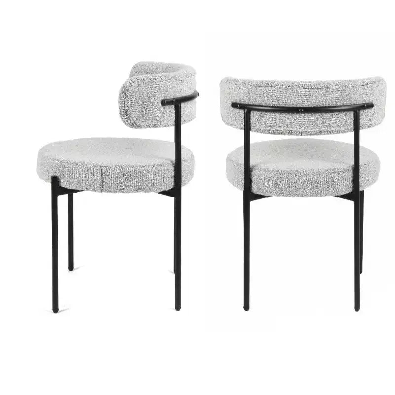 Set da pranzo rotondo di 5 pezzi, Grigio/Bianco, 4 posti a sedere
