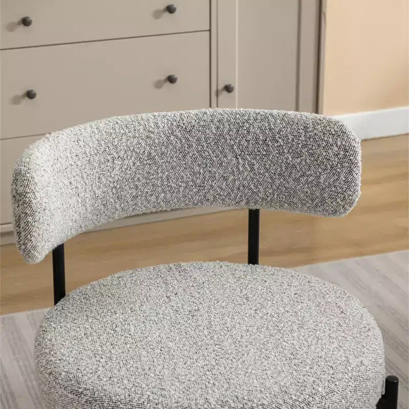 Set da pranzo rotondo di 5 pezzi, Grigio/Bianco, 4 posti a sedere