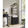 File Cabinet, Home Office Filing Cabinet with Height-Adjustable Open Shelves, 3 Drawers, for A4, Letter-Size Hanging File Folders, Steel Frame