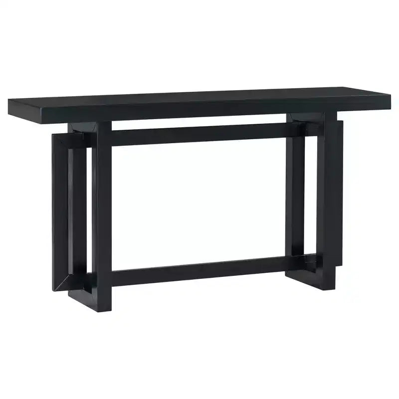 Tavolino da Consolle Moderno Nero / Grigio Scuro / Grigio / Bianco con Gambe Geometriche in Pino, per 1, 150 cm