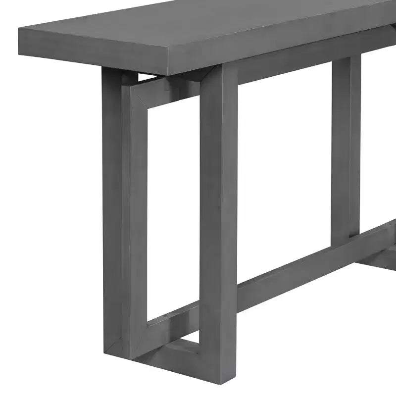Tavolino da Consolle Moderno Nero / Grigio Scuro / Grigio / Bianco con Gambe Geometriche in Pino, per 1, 150 cm