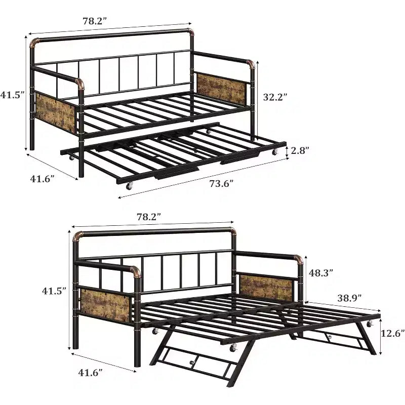 Divano-Letto in Lino Marrone con Letto Estraibile Pop-Up – Posti a Sedere/Letto per un Massimo di 4 Persone