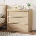 3 Drawer Dresser for Bedroom, Natural Oak Nightstand 3 Chest of Drawers w/Storage, Small Modern Bedside End Table for Living Room, Nursery, Entryway
