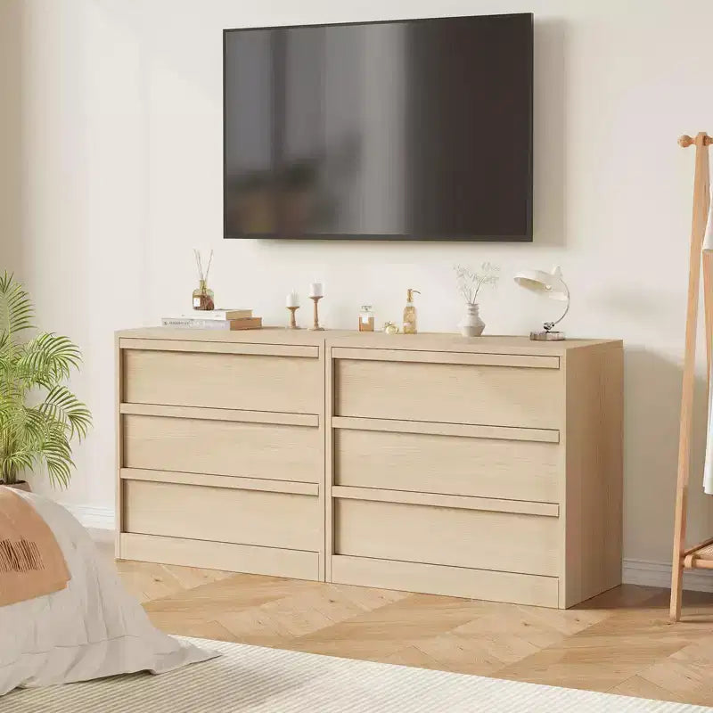 Cassettiera a 3 Cassetti in Rovere Naturale – Cassettiera Contenitore Moderna per Camera da Letto e Soggiorno