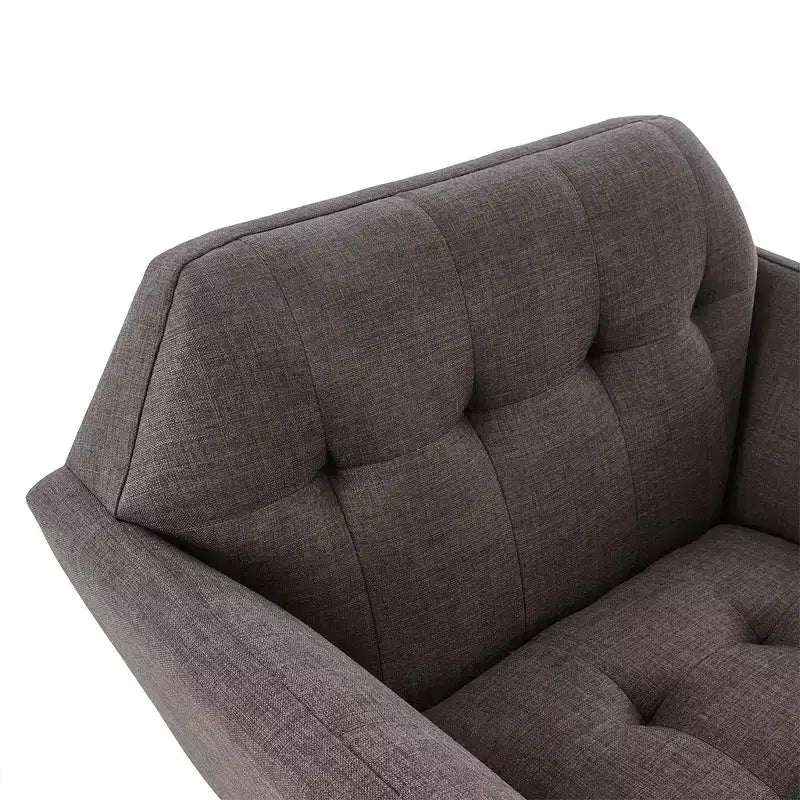 Poltrona singola in velluto trapuntato blu, con struttura in legno