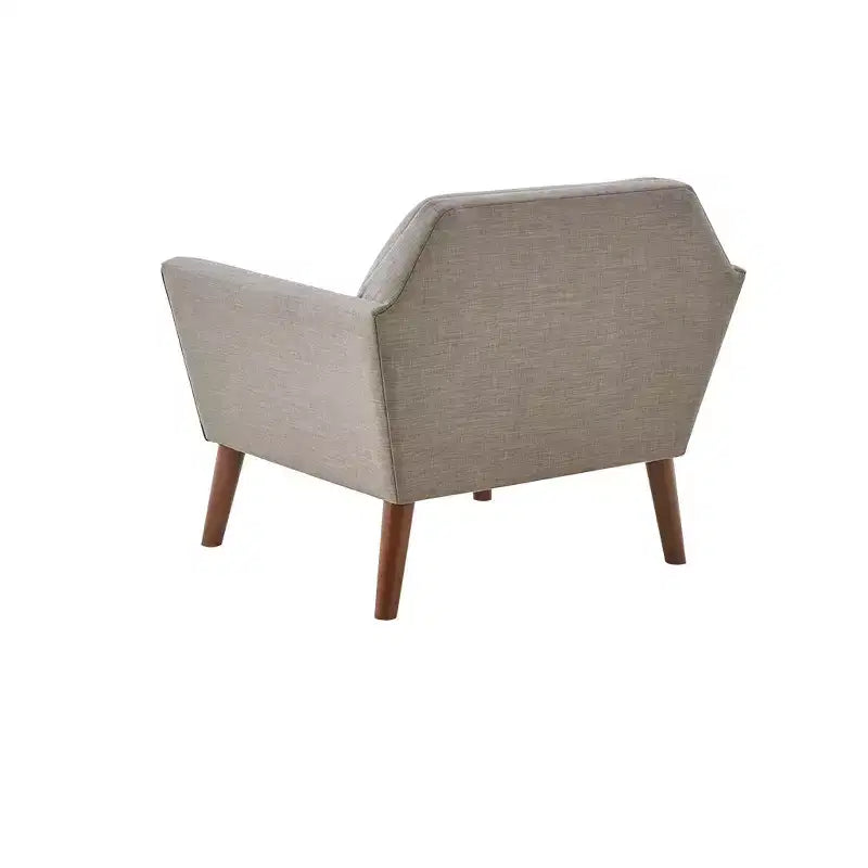 Poltrona singola in velluto trapuntato blu, con struttura in legno