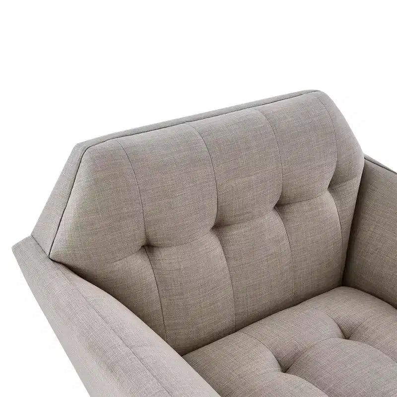 Poltrona singola in velluto trapuntato blu, con struttura in legno