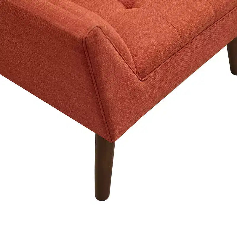 Poltrona singola in velluto trapuntato blu, con struttura in legno