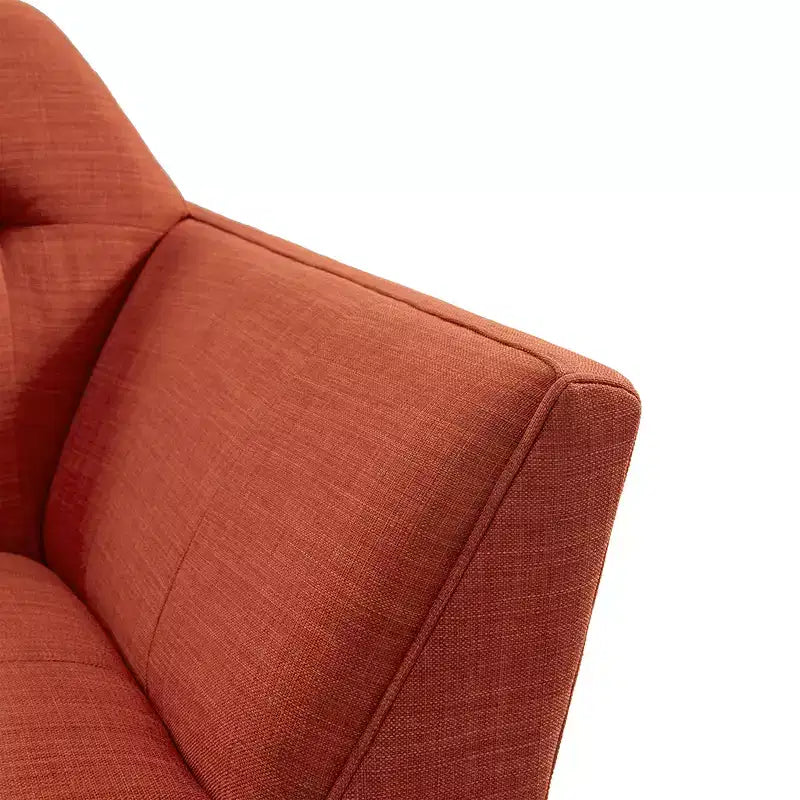 Poltrona singola in velluto trapuntato blu, con struttura in legno