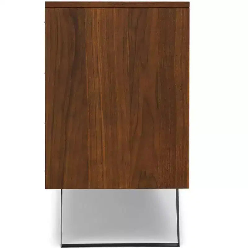 Madia/Buffet Industriale Moderno con Impiallacciatura in Noce, Marrone, 152 cm, Montaggio 1 Persona