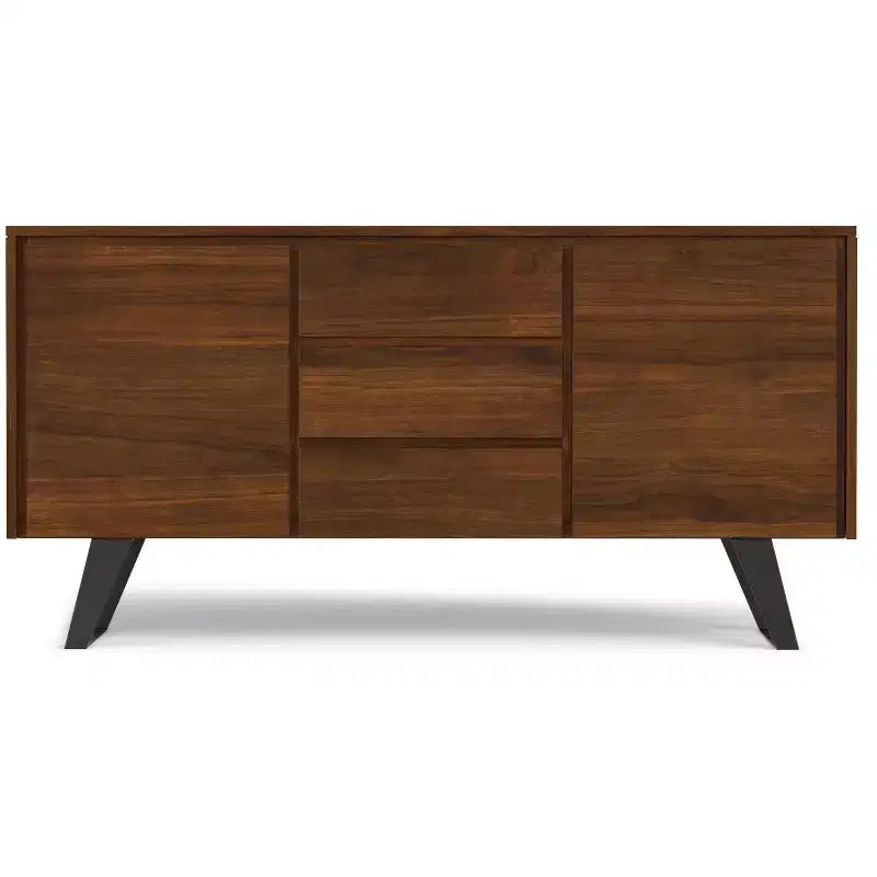 Madia/Buffet Industriale Moderno con Impiallacciatura in Noce, Marrone, 152 cm, Montaggio 1 Persona
