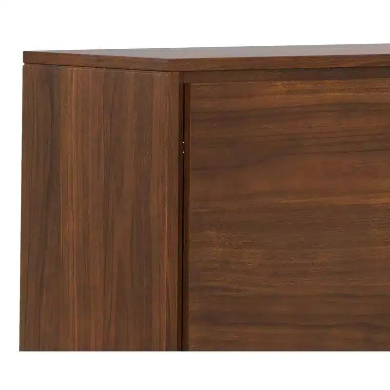Madia/Buffet Industriale Moderno con Impiallacciatura in Noce, Marrone, 152 cm, Montaggio 1 Persona