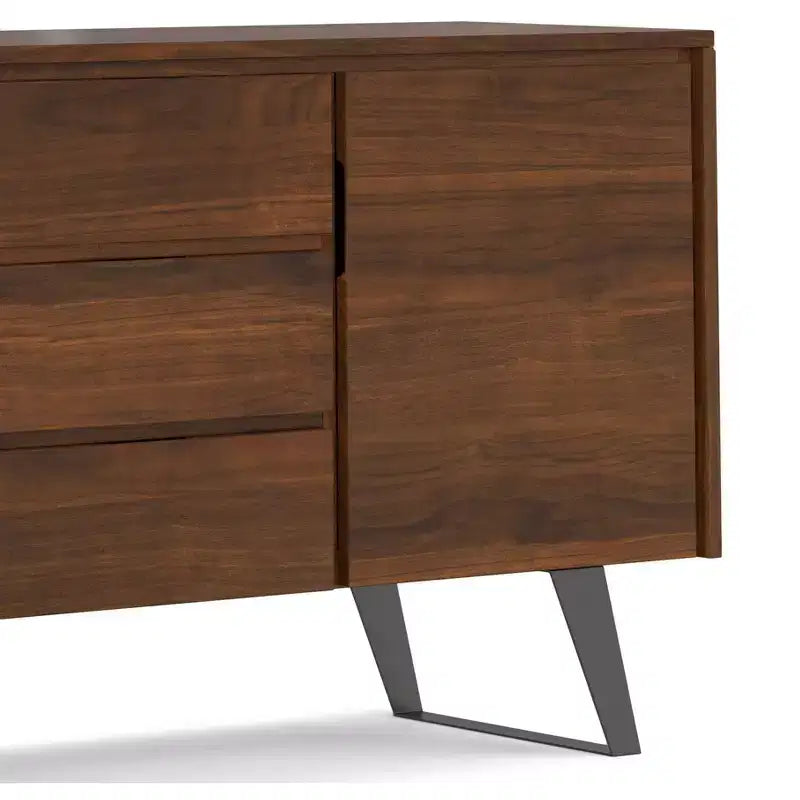Madia/Buffet Industriale Moderno con Impiallacciatura in Noce, Marrone, 152 cm, Montaggio 1 Persona