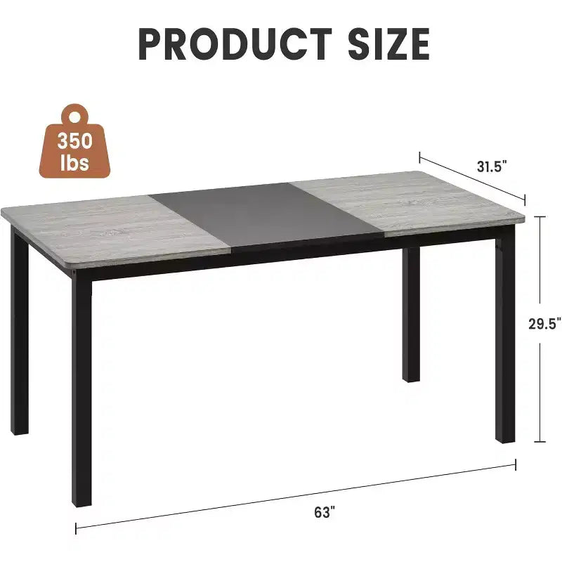 Tavolo da pranzo rettangolare marrone/grigio per 2-6 persone, stile moderno rustico