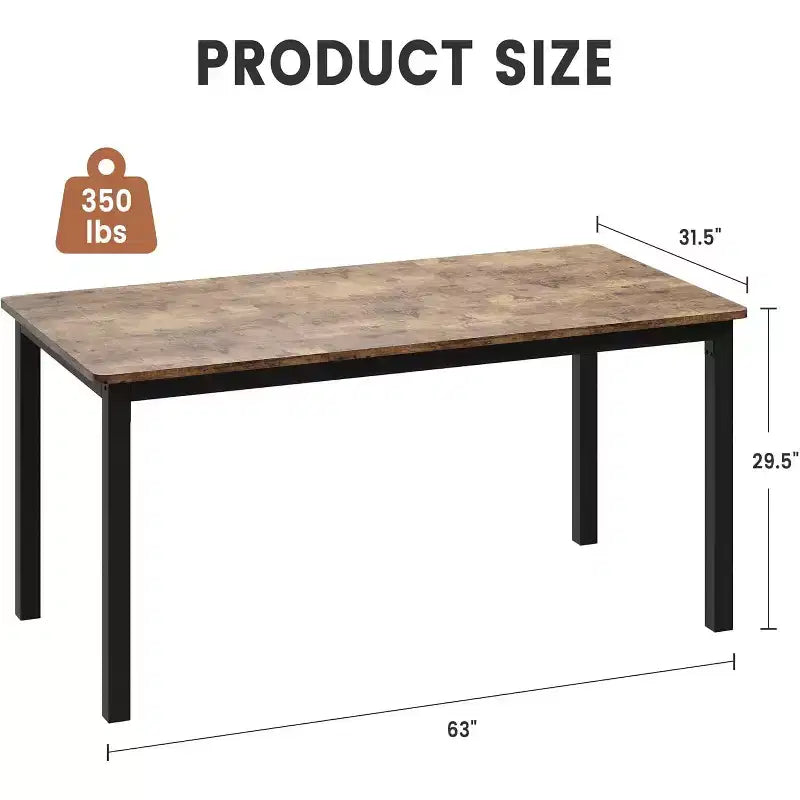 Tavolo da pranzo rettangolare marrone/grigio per 2-6 persone, stile moderno rustico