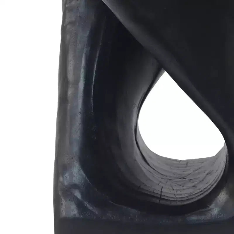 Tavolino d'appoggio a spirale nero/naturale con centro cavo, per 1 persona