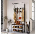 ?Hall Tree with Shoe Bench, Metal + Particle Board,