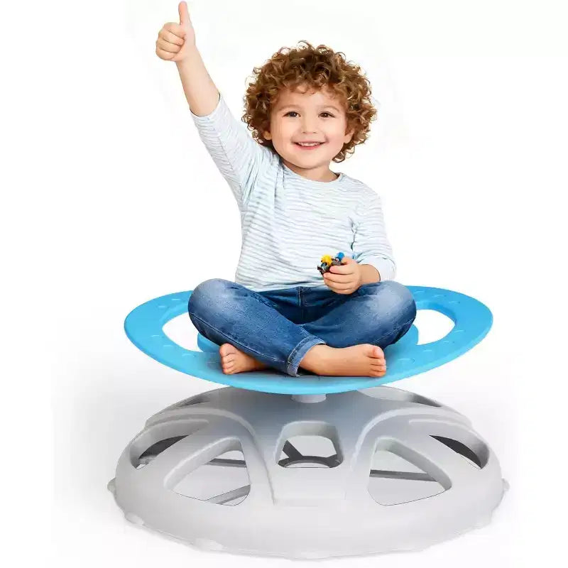 Sedia Girevole con Schienale Alto per Bambini, Blu/Verde, Posto Singolo