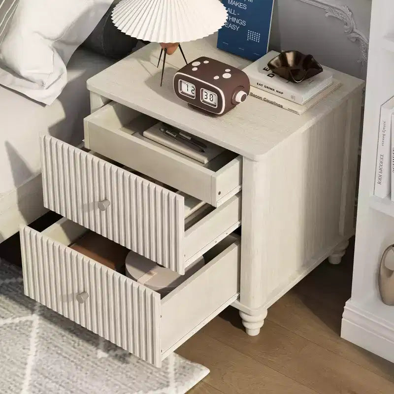 Set camera da letto 3 pezzi beige/noce – Letto matrimoniale/king size e 2 comodini