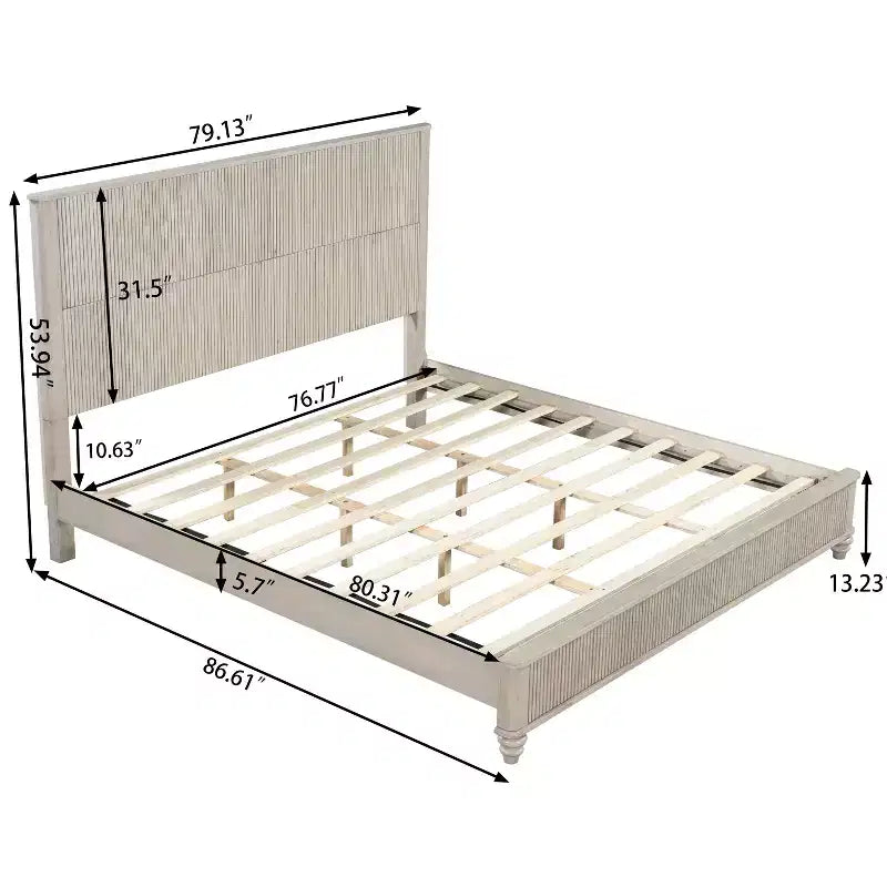 Set camera da letto 3 pezzi beige/noce – Letto matrimoniale/king size e 2 comodini