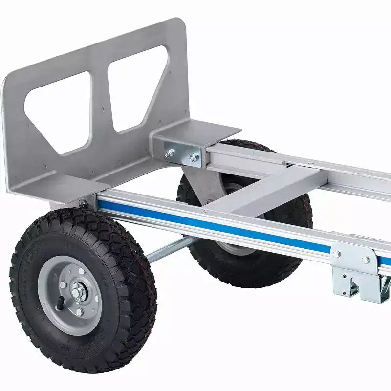 Carrello a mano convertibile 2-in-1 nero e argento, 1 persona