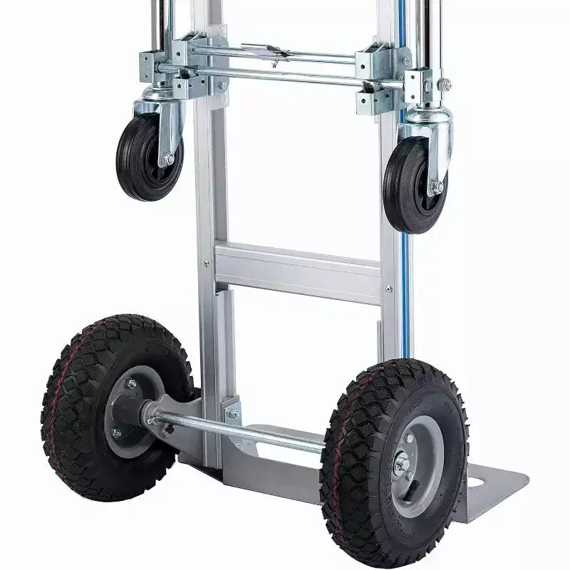 Carrello a mano convertibile 2-in-1 nero e argento, 1 persona