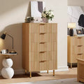 COZONY 48 in Tall 5 Drawer Dresser, Fluted Modern Chest with Deep Drawers & Wide Top