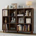 Wooden Cube Bookshelf, Freestanding Open Bookcase, Floor Standing Display Cabinet, Open Storage Organizer for Living Room, Office, Study Room