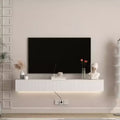 JVNOXK Floating TV Stand Wall Mounted with 16 Color LEDs,69 Modern TV Stand, Floating TV Cabinet Entertainment Center for 55 60 65 Inch TV