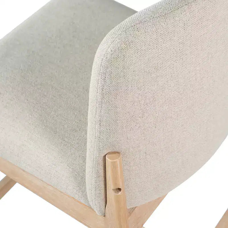 Sgabello da bancone rustico naturale/noce e beige, schienale curvo, set da 4