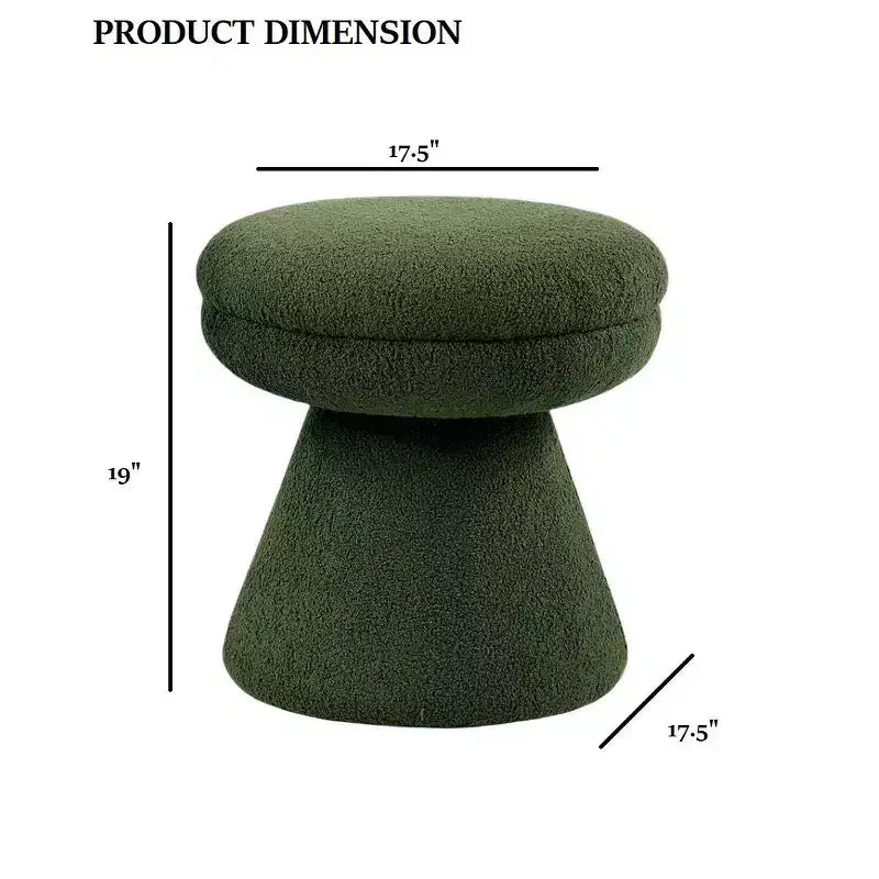 Sgabello d'appoggio a forma di fungo beige/marrone/verde/arancione, tessuto Teddy, 1 posto a sedere