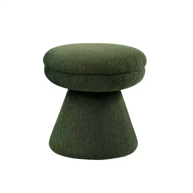 Sgabello d'appoggio a forma di fungo beige/marrone/verde/arancione, tessuto Teddy, 1 posto a sedere