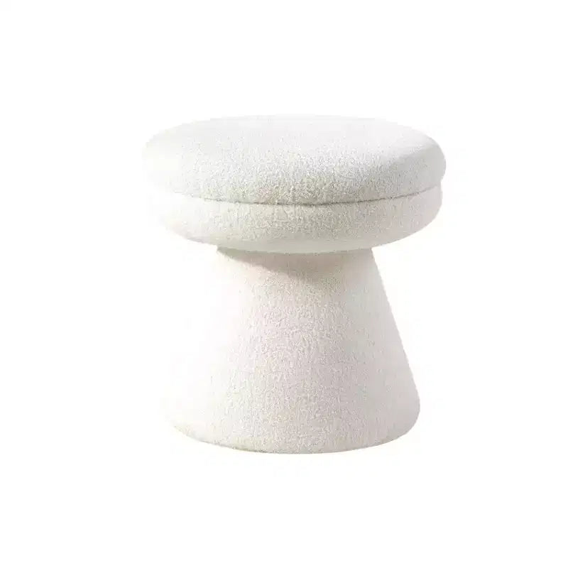 Sgabello d'appoggio a forma di fungo beige/marrone/verde/arancione, tessuto Teddy, 1 posto a sedere