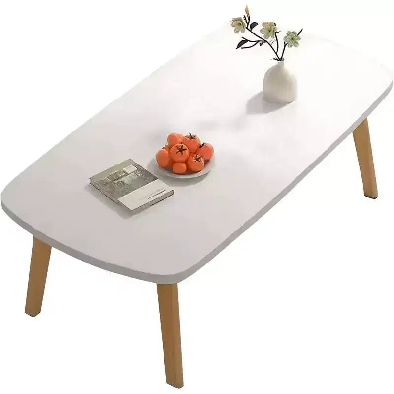 Tavolino basso pieghevole in legno, colore naturale/bianco, 1 persona