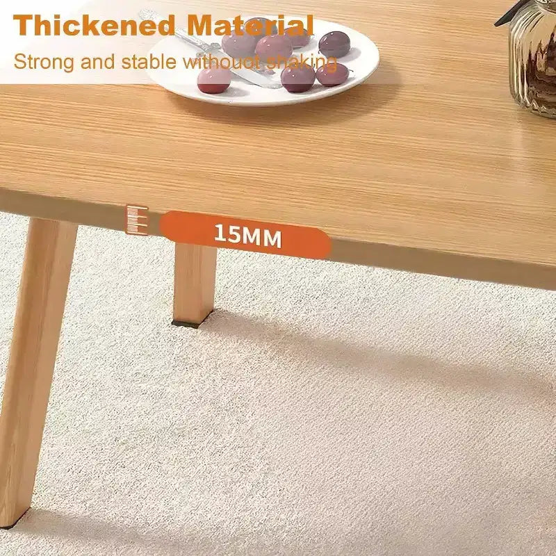 Tavolino basso pieghevole in legno, colore naturale/bianco, 1 persona