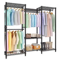 Heavy Duty Clothes Rack, 4 Hanging Rods, 1631 lbs Capacity, Freestanding Portable Closet Organizer, Black