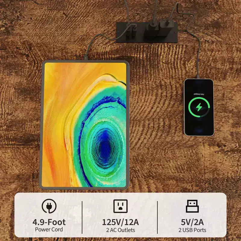 Mobiletto da Caffè Industriale con Luci a LED e Prese di Corrente, Marrone, 1–2 Ante