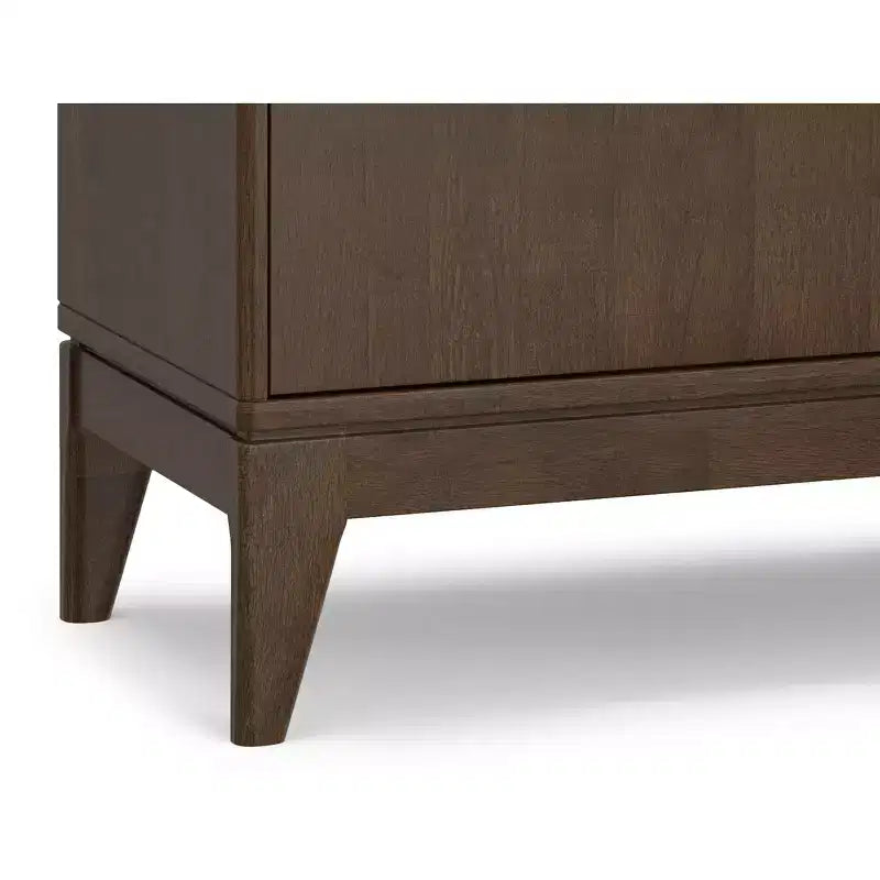 Madia a 3 cassetti mid-century moderna in noce marrone