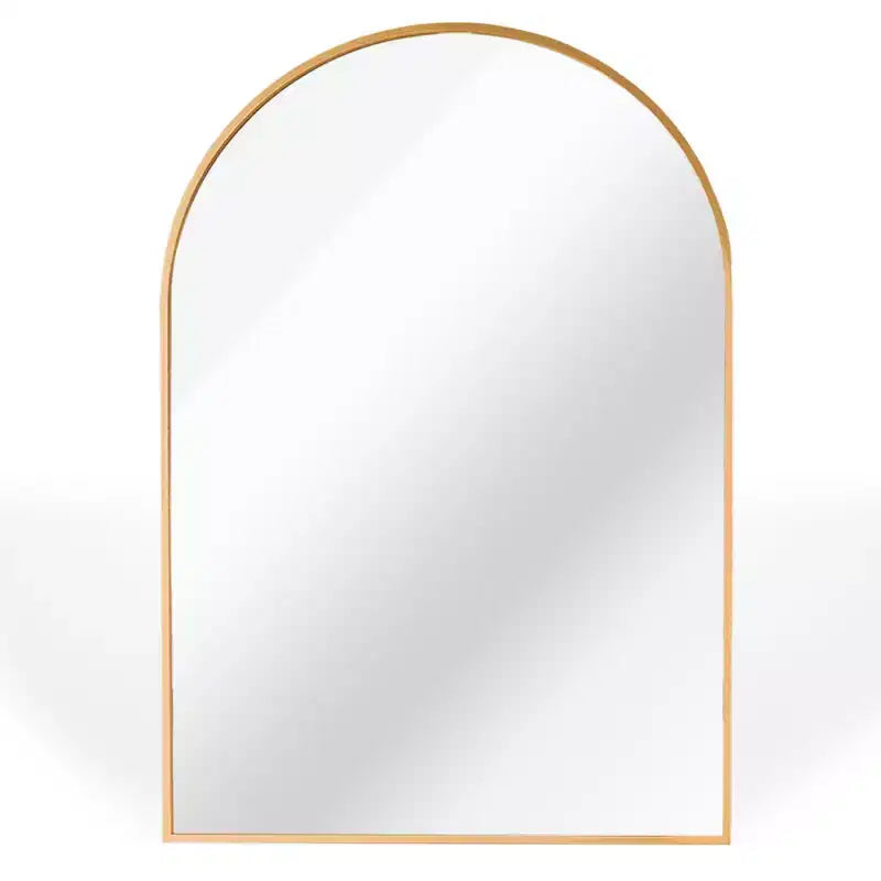 Specchio da parete ad arco 20"x30", nero/oro/argento, struttura moderna in metallo, singolo